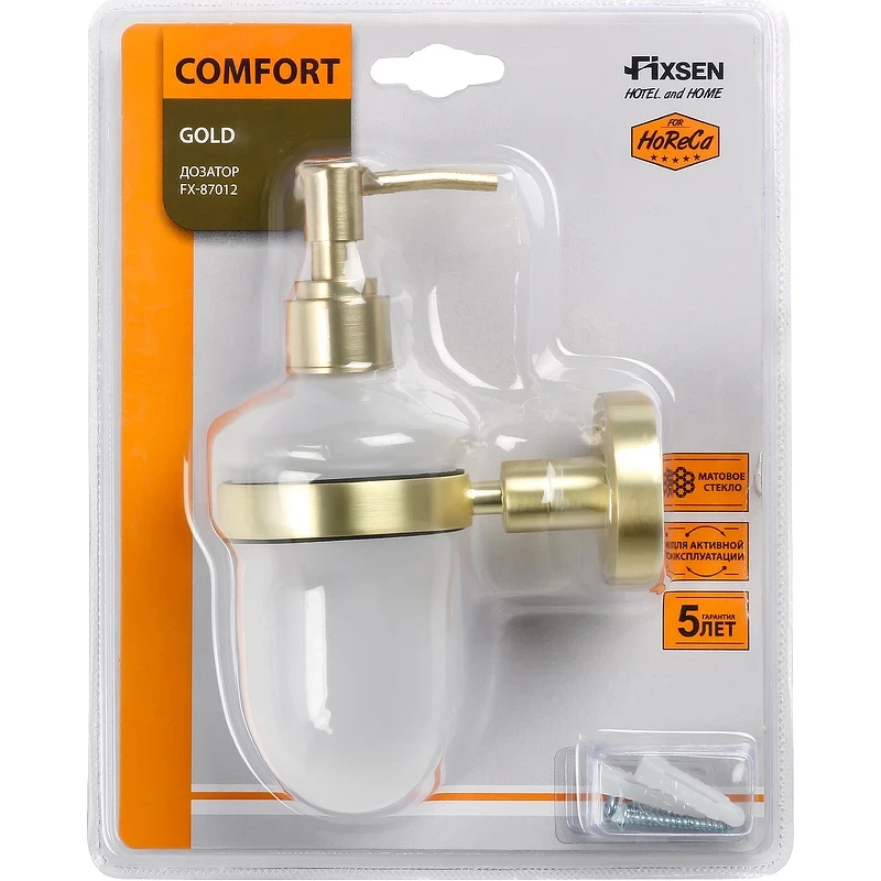 Дозатор для жидкого мыла Fixsen Comfort Gold FX-87012 Золото-сатин
