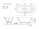 Чугунная ванна Vinsent Veron Concept 165x70 VCO1657042H/VH0015CH-AS цвет Белый с дугообразными хромированнами ручками и антискользящим покрытием
