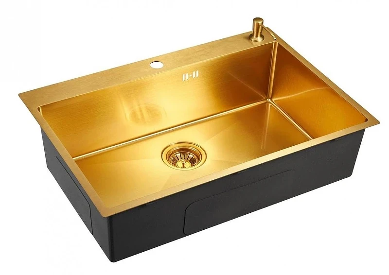 Кухонная мойка Emar PVD 74 EMB-125A PVD цвет Nano Golden