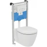 Унитаз с инсталляцией Ideal Standard Connect P211601 с сиденьем Микролифт и клавишей смыва Хром