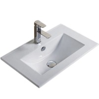 Раковина CeramaLux 91 YJ-803-90 Белая фаянс полувстраиваемая