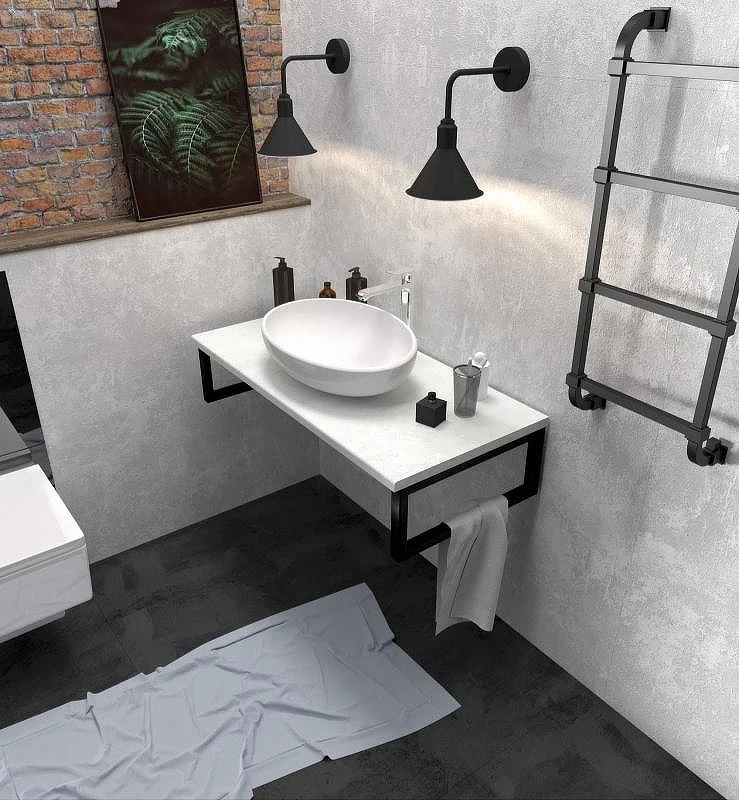 Столешница под раковину 1MarKa Grunge Loft 80 У85839 подвесная Бетон светлый