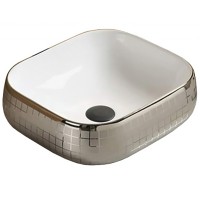Раковина CeramaLux 45 78321 Серебро фаянс накладная