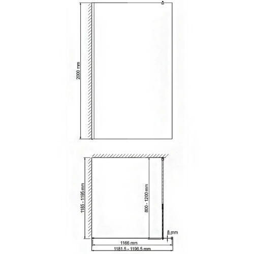 Душевая перегородка WasserKRAFT Rossel 120 28W40 профиль Серебристый стекло прозрачное