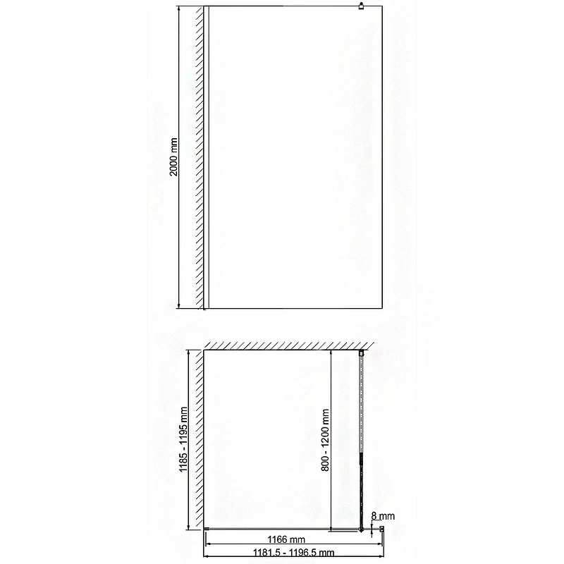 Душевая перегородка WasserKRAFT Rossel 120 28W40 профиль Серебристый стекло прозрачное