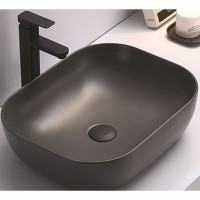 Раковина-чаша CeramaLux 50 78104MDH-2 Серая фаянс накладная