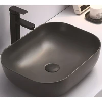 Раковина-чаша CeramaLux 50 78104MDH-2 Серая фаянс накладная