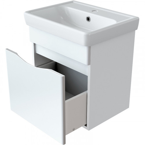 Тумба с раковиной Orange Topline-Monaco 50 TP-MO50+RA Белый глянец МДФ / ЛДСП