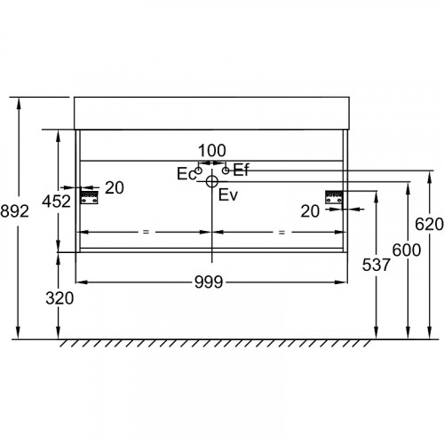 Тумба под раковину Jacob Delafon Vivienne 100 EB1668-E75-J5 подвесная Белая глянцевая Дуб давос натуральный МДФ / ЛДСП