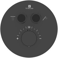 Смеситель для душа Vincea VSCV-322T-MMB с термостатом Черный матовый латунь встраиваемый