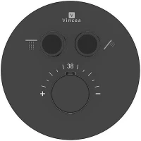 Смеситель для душа Vincea VSCV-322T-MMB с термостатом Черный матовый латунь встраиваемый