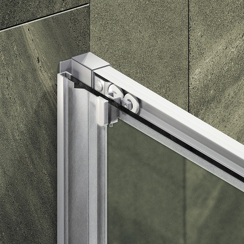 Душевая дверь Maybah Glass MGD-1280-5 1200x1950 раздвижная профиль Хром матовый стекло сатиновое