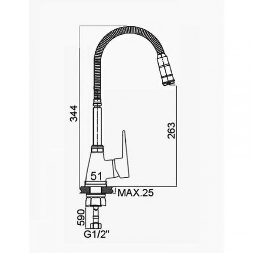 Смеситель для кухни D-Lin D150362-Q цвет  Хром