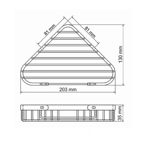 Полка корзина WasserKRAFT K-733PG угловая цвет Золото