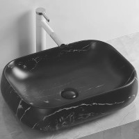 Раковина-чаша Ceruttispa 57 CR0086 MMB2 СТ9547 Черный матовый мрамор фарфор накладная