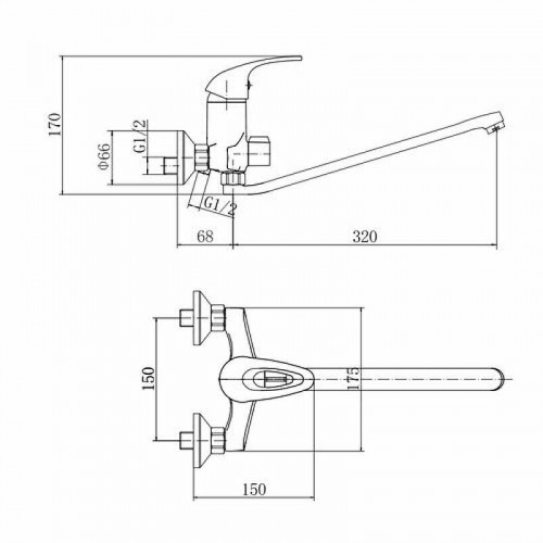Смеситель для ванны Fashun A2203 универсальный цвет Хром