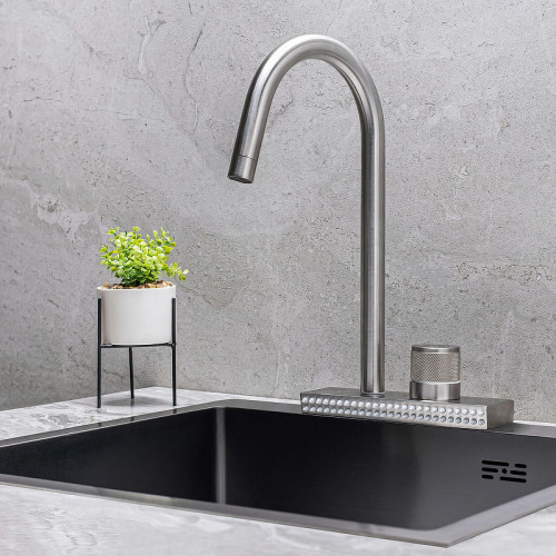 Смеситель для кухни Ростовская Мануфактура Сантехники SUS130-017F Нержавеющая сталь нержавеющая сталь