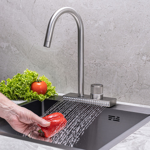 Смеситель для кухни Ростовская Мануфактура Сантехники SUS130-017F Нержавеющая сталь нержавеющая сталь