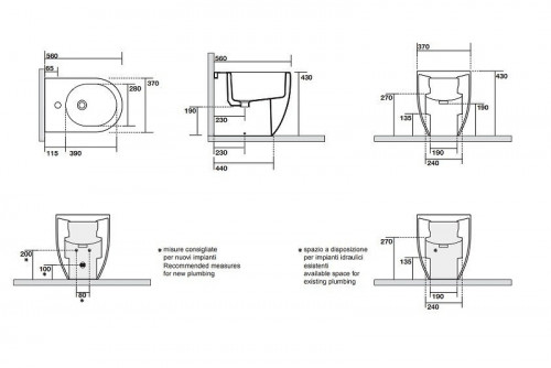 Биде Kerasan Flo 312201*1 Белое