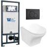 Комплект унитаза с инсталляцией WeltWasser MARBERG 507 + ODENBACH 004 GL-WT + MAR 507 RD MT-BL 10000010971 цвет Белый глянцевый с сиденьем Микролифт и клавишей смыва цвет Черный матовый