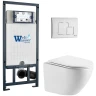 Комплект унитаза с инсталляцией WeltWasser MARBERG 507 + MERZBACH 043 MT-WT + MAR 507 SE GL-WT 10000011441 цвет Белый глянцевый с сиденьем Микролифт и клавишей смыва цвет Белый глянцевый