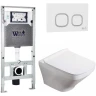 Комплект унитаза с инсталляцией WeltWasser AMBERG 506 ST + HOFBACH 041 GL-WT + AMBERG RD-WT 10000011665 цвет Белый глянцевый с сиденьем Микролифт и клавишей смыва цвет Белый