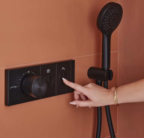 Смеситель для душа Jacob Delafon Grands Boulevards E26346-9-BL с термостатом Черный матовый латунь встраиваемый