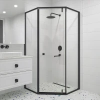 Душевой уголок RGW Hotel 100x100 350608800-14 профиль цвет Черный стекло прозрачное