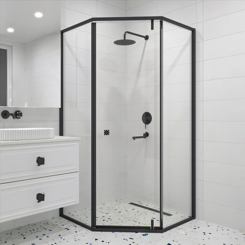 Душевой уголок RGW Hotel 100x100 350608800-14 профиль цвет Черный стекло прозрачное