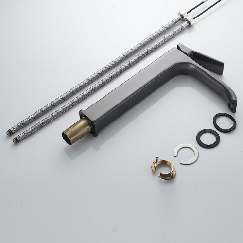 Смеситель для раковины Shevanik S4011T цвет Оружейная сталь