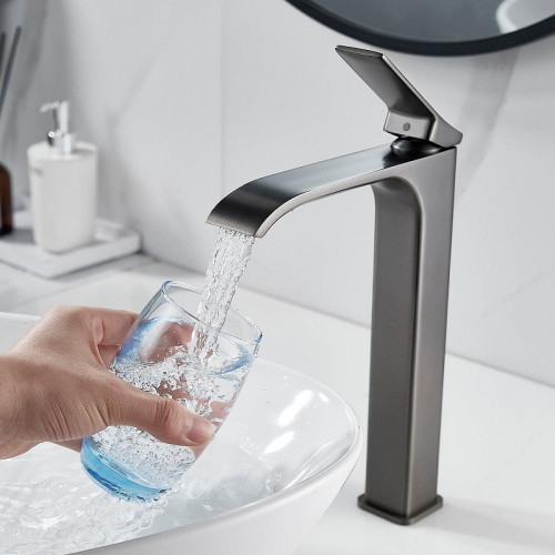 Смеситель для раковины Shevanik S4011T цвет Оружейная сталь