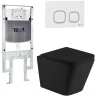 Комплект унитаза с инсталляцией WeltWasser AMBERG 497 ST + GELBACH 043 MT-BL + AMBERG RD-WT 10000011983 цвет Черный матовый с сиденьем Микролифт и клавишей смыва цвет Белый