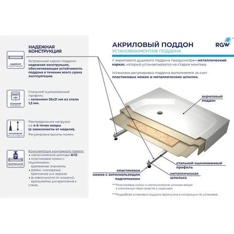 Душевой уголок RGW Hotel 80x80 35063488-11, 16180188-11 профиль цвет Хром стекло прозрачное