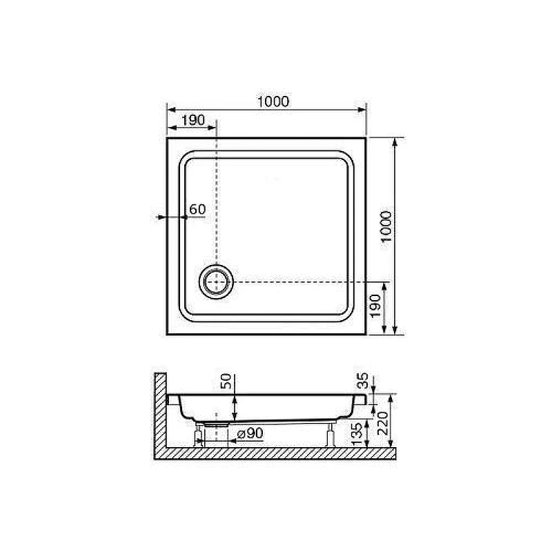 Душевой уголок RGW Hotel 80x80 35063488-11, 16180188-11 профиль цвет Хром стекло прозрачное
