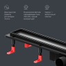 Душевой лоток AM.PM PrimeFlow 70 W02SC-U11-070-04BM с Черной матовой решеткой / под плитку Tile
