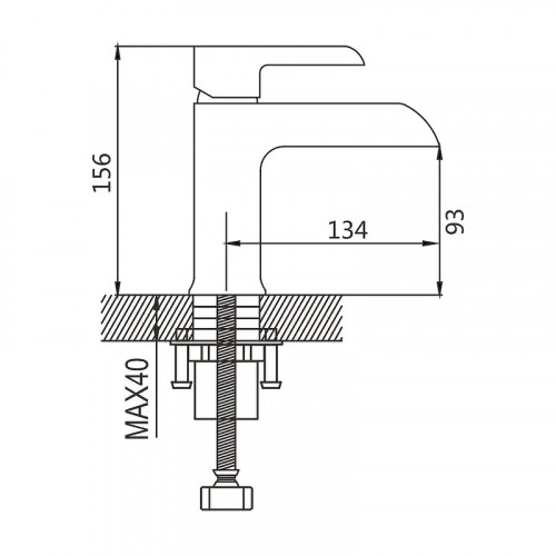 Смеситель для раковины Shevanik S6001H цвет Черный Хром