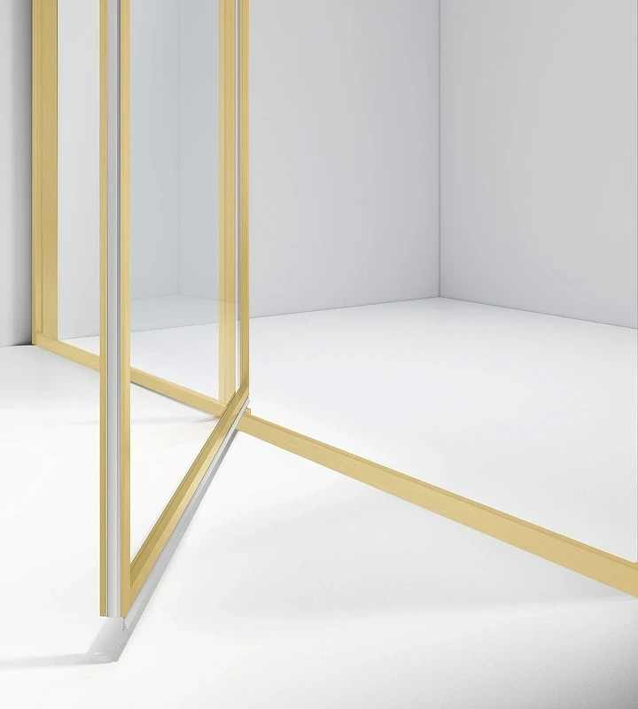 Душевой уголок Vincea Slim 8mm 90х120 VSR-4SLP9012CLG профиль Брашированное золото стекло прозрачное