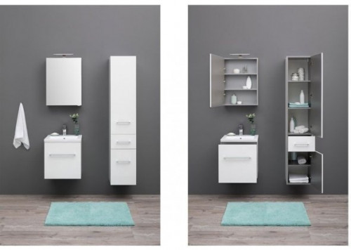 Зеркальный шкаф Aquanet Порто 50 00195726 Белый МДФ / ЛДСП, стекло