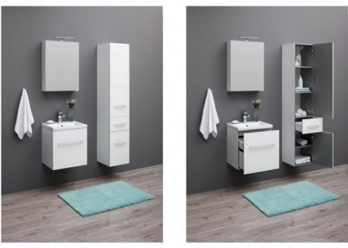 Зеркальный шкаф Aquanet Порто 50 00195726 Белый МДФ / ЛДСП, стекло