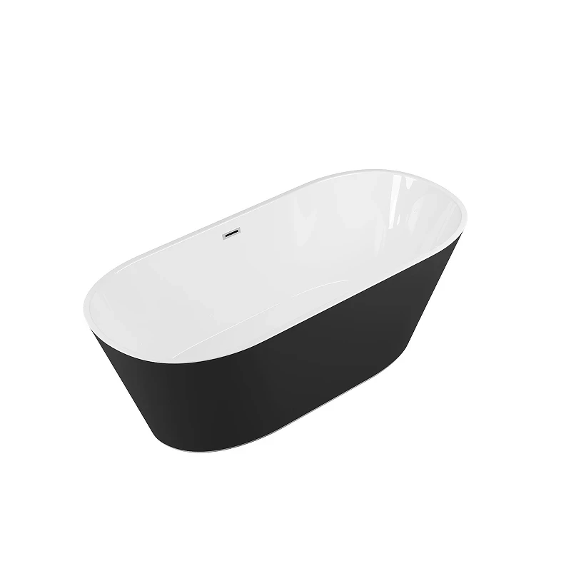 Акриловая ванна Grossman Forta 170х75 GR-1503MB цвет Черный матовый Белый матовый