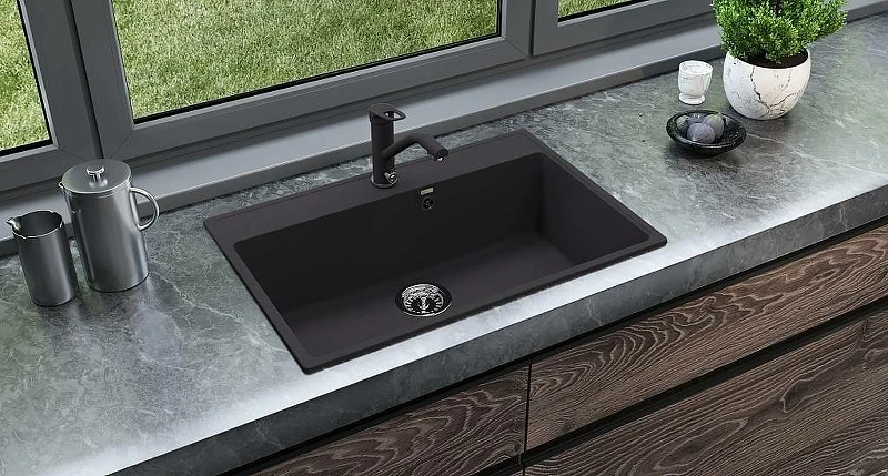 Кухонная мойка Ulgran Quartz Forte 760-08 Космос искусственный камень (литьевой мрамор) встраиваемый