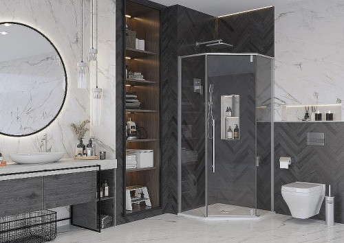 Душевой уголок Ambassador Ritz 100х100 112011103 профиль Хром стекло прозрачное