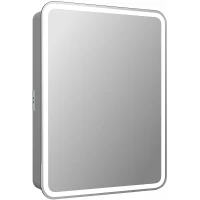 Зеркальный шкаф Reflection Circle 600х800 R RF2108SR с подсветкой Белый матовый МДФ / ЛДСП, стекло