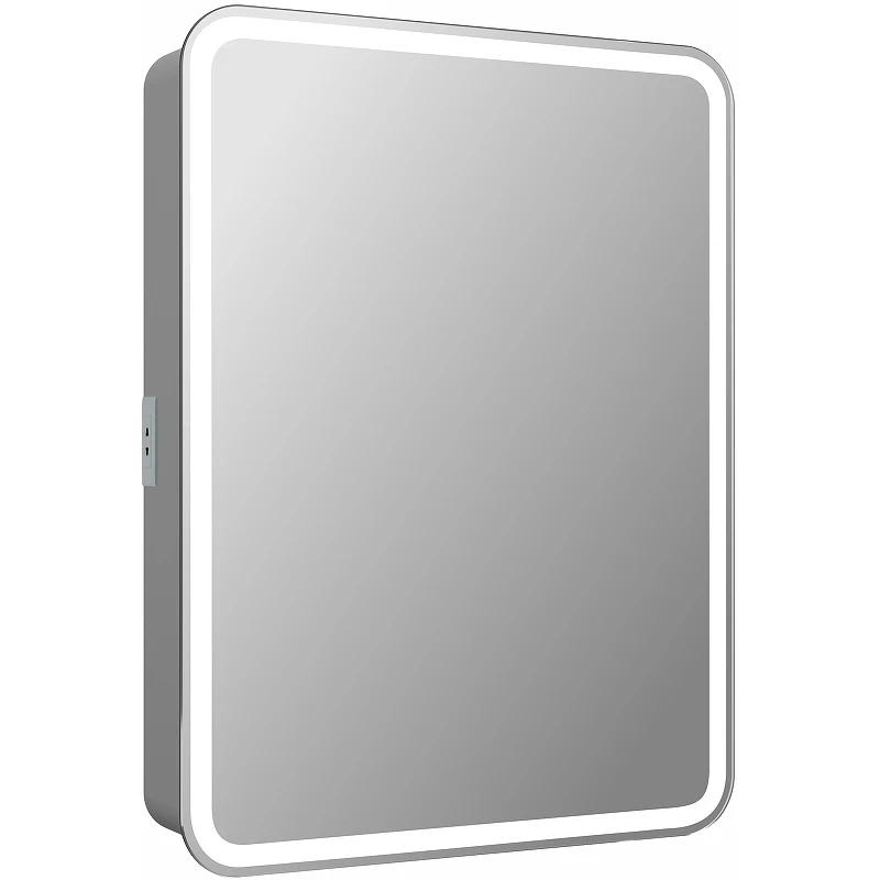 Зеркальный шкаф Reflection Circle 600х800 R RF2108SR с подсветкой Белый матовый МДФ / ЛДСП, стекло