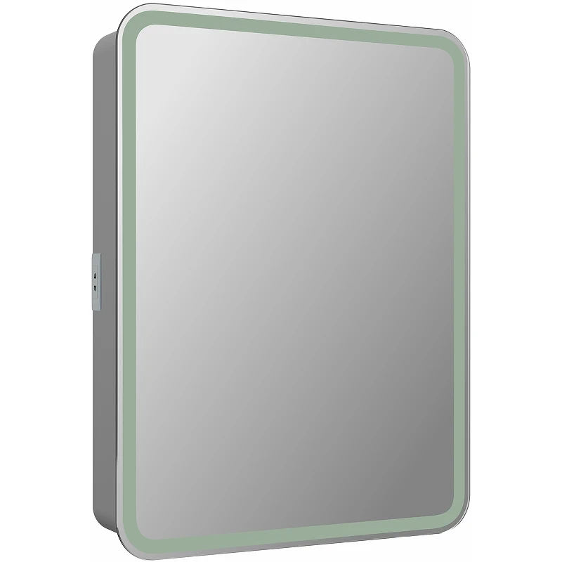 Зеркальный шкаф Reflection Circle 600х800 R RF2108SR с подсветкой Белый матовый МДФ / ЛДСП, стекло