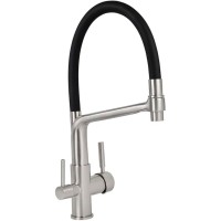 Смеситель для кухни Viko V-5605 Серебро Черный латунь