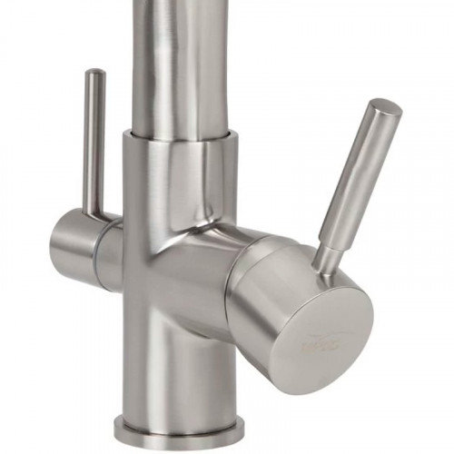 Смеситель для кухни Viko V-5605 Серебро Черный латунь