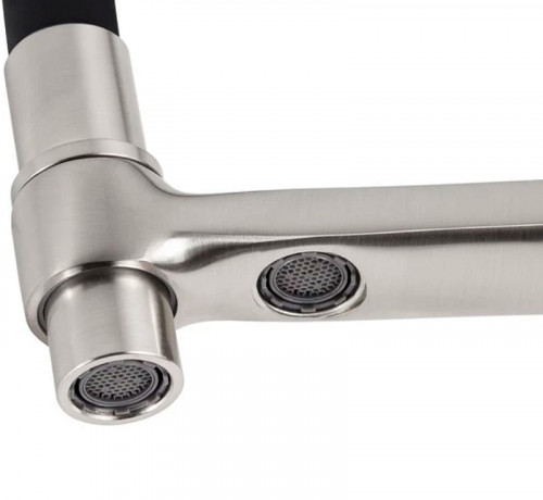 Смеситель для кухни Viko V-5605 Серебро Черный латунь