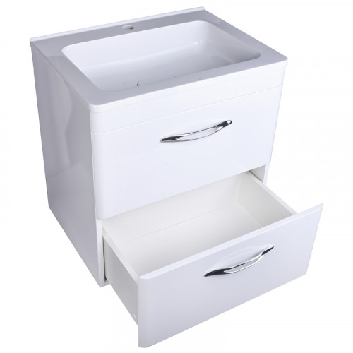 Тумба под раковину Style Line Каре 60 СС-00002268 Люкс Plus подвесная Белый МДФ / ЛДСП