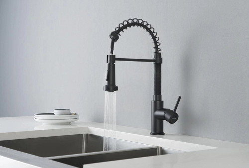 Смеситель для кухни Aquatek Европа AQ1387MB Черный матовый латунь